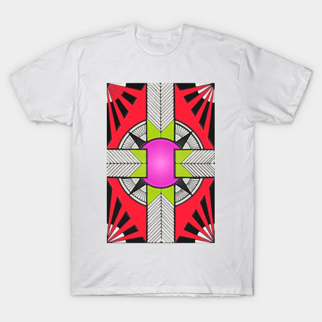 Hot pink circle the center of the world T-Shirt by Marccelus